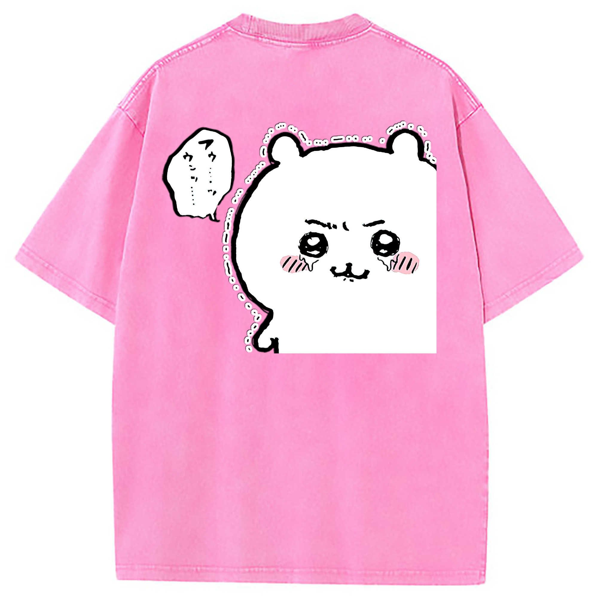 （画像用） ちいかわ ちいかわ Chii-kawa chiikawa 綿100% ヴィンテージ風 半袖Tシャツ（背面プリント）